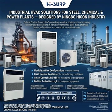 Индустриални HVAC решения за стоманодобивни, химически и електроцентрали — проектирани от Ningbo Hicon Industry